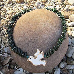 Wooden Dove Necklace handmade handcrafted